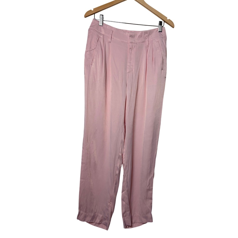 Gap Womens Pink Pleated Rayon Wide Leg Trousers‎ Pants Size 4 Regular NWT